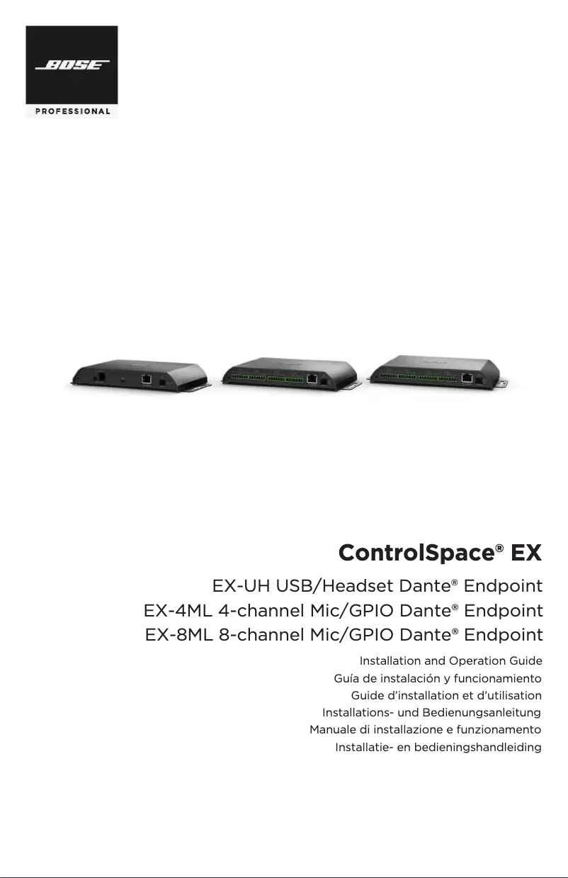 Page n°1 - Mode d'emploi Bose ControlSpace EX-8ML