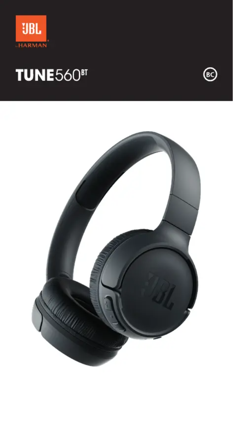 Page 1 de la notice Manuel utilisateur JBL Tune 560BT