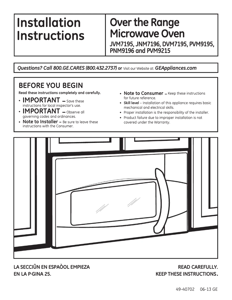Page n°1 - Guide d'installation Adora DVM7195SFSS