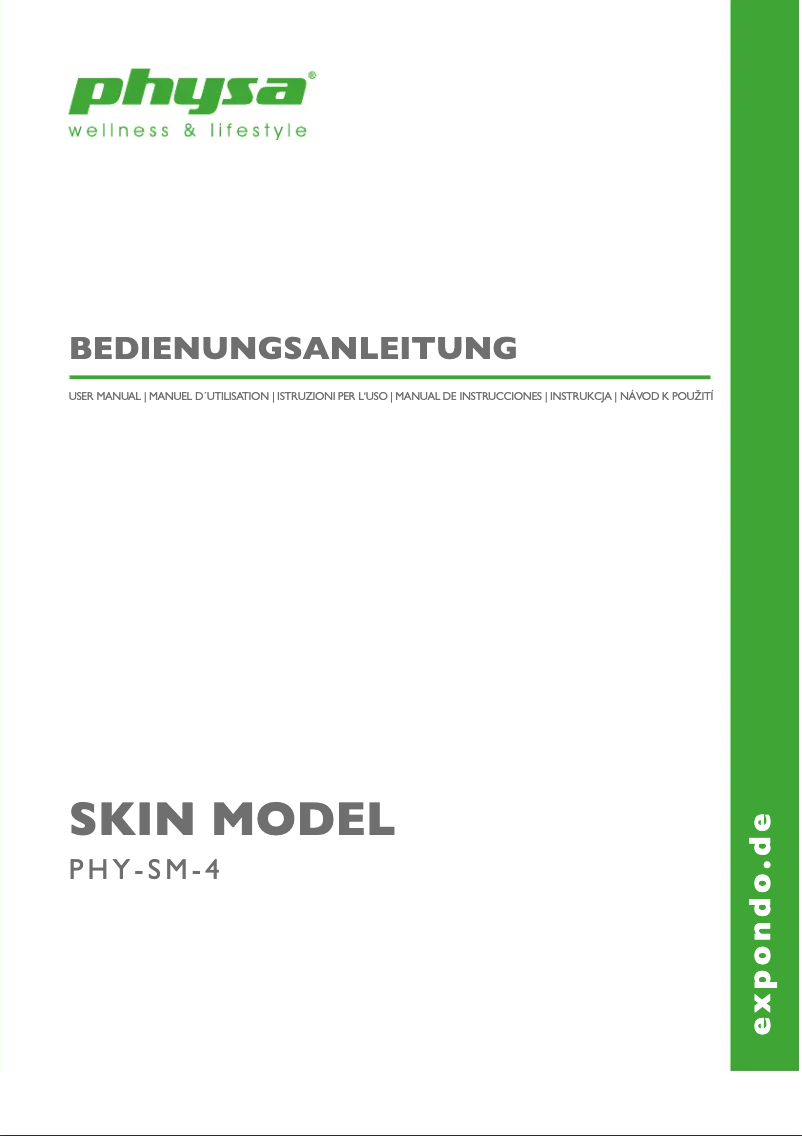 Page 1 de la notice Manuel utilisateur Physa PHY-SM-4