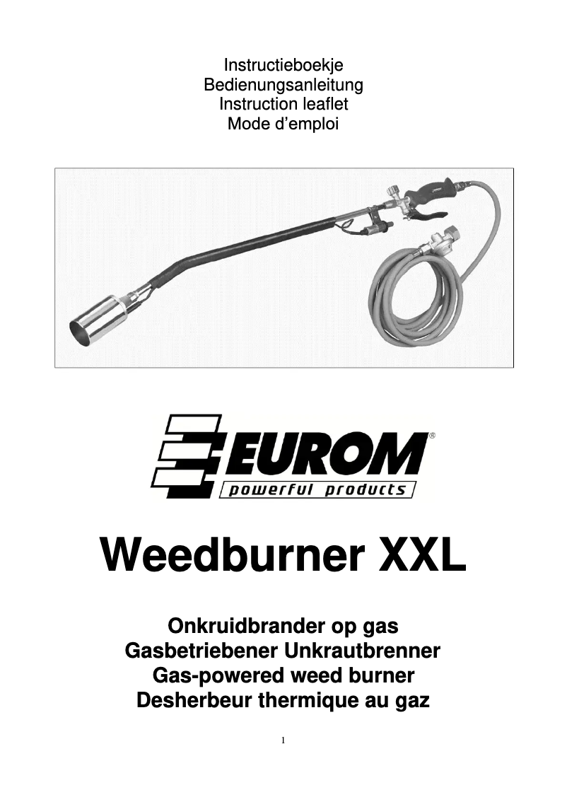 Page 1 de la notice Manuel utilisateur Eurom Weedburner XXL