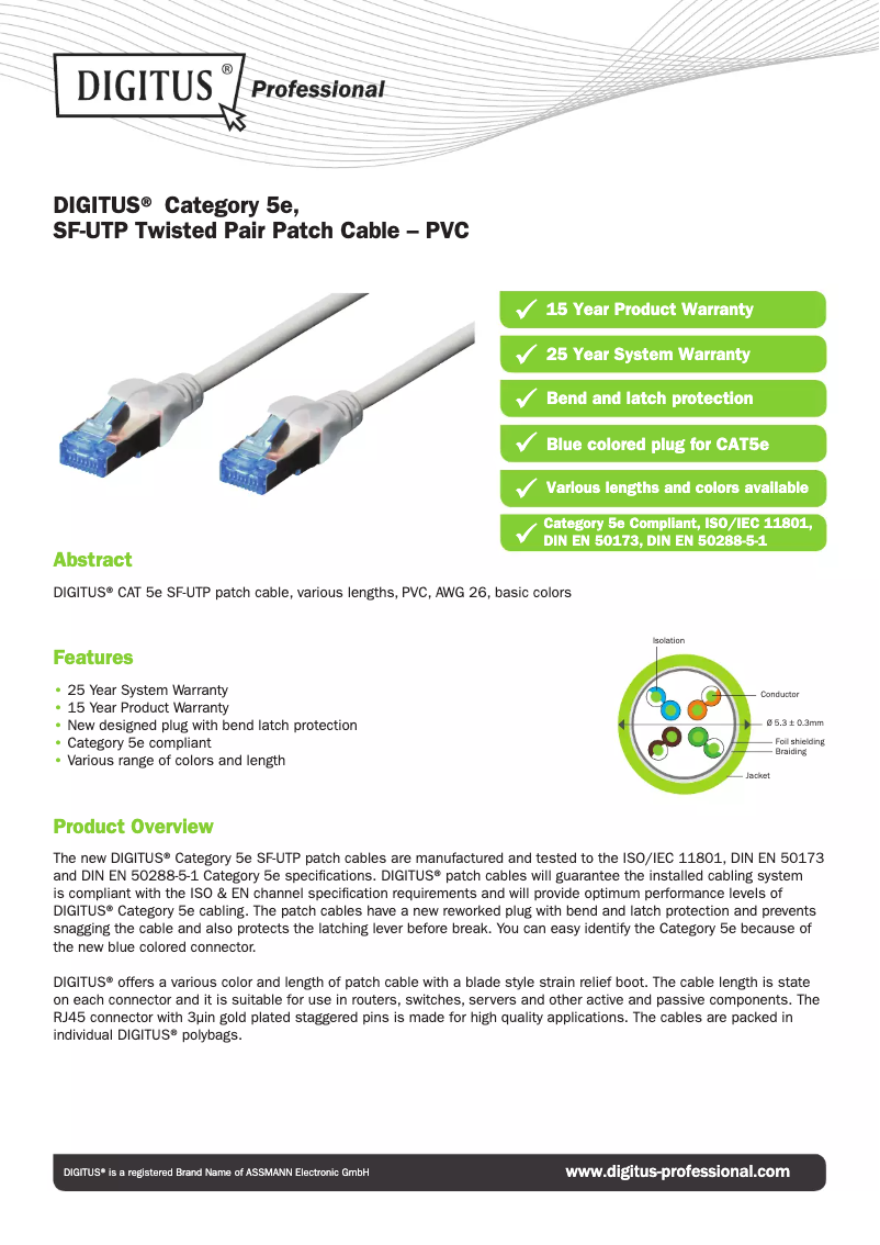 Page 1 de la notice Manuel utilisateur ASSMANN Electronic DK-1532-005/Y
