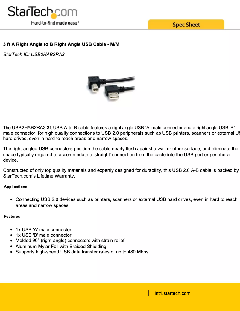 Page 1 de la notice Manuel utilisateur StarTech.com USB2HAB2RA3