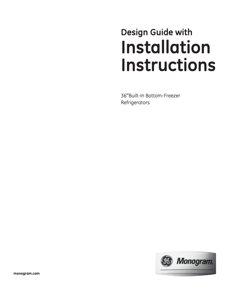 Page 1 de la notice Guide d'installation GE ZICS360NRRH