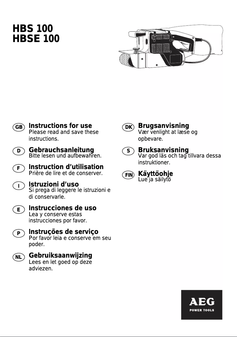 Page n°1 - Manuel utilisateur AEG HBS 100