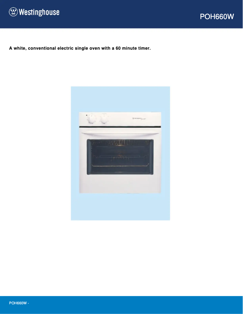 Page 1 de la notice Manuel utilisateur Westinghouse POH660W