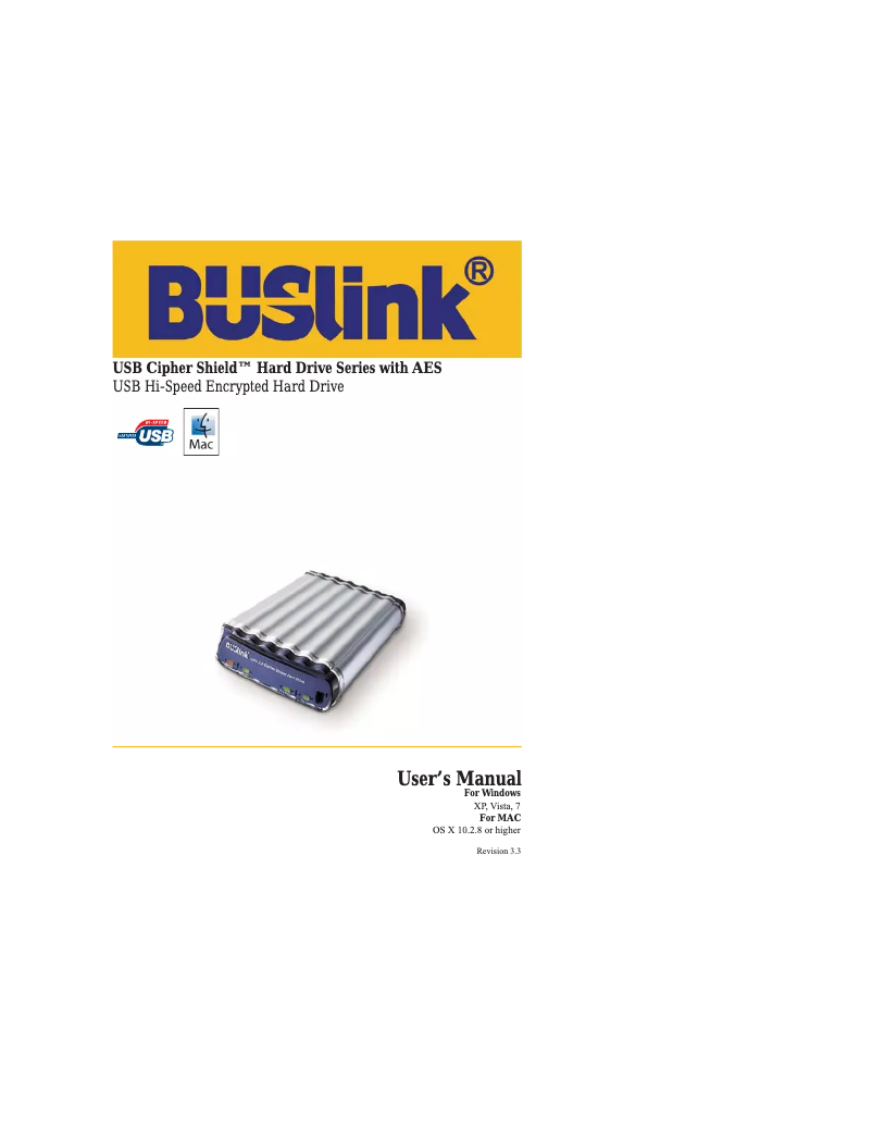 Page n°1 - Manuel utilisateur BUSlink CipherShield