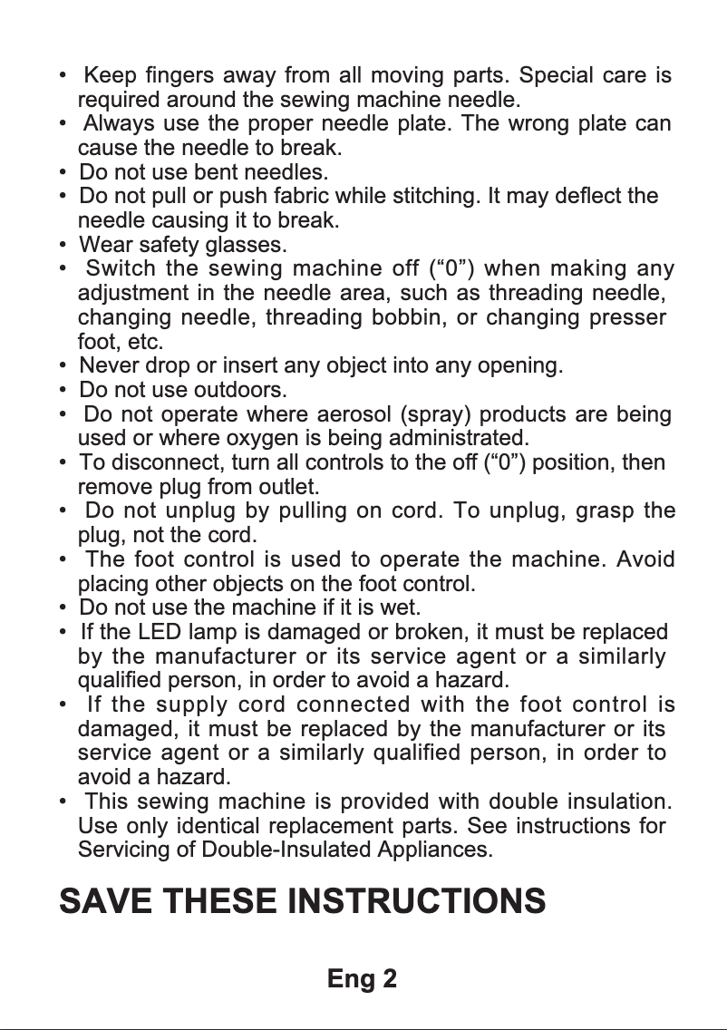 Page n°1 - Manuel utilisateur Singer C5100