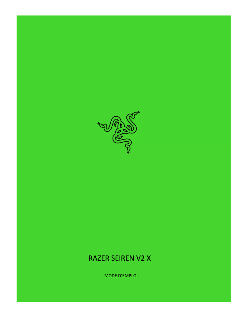 Page 1 de la notice Manuel utilisateur Razer Seiren V2 X