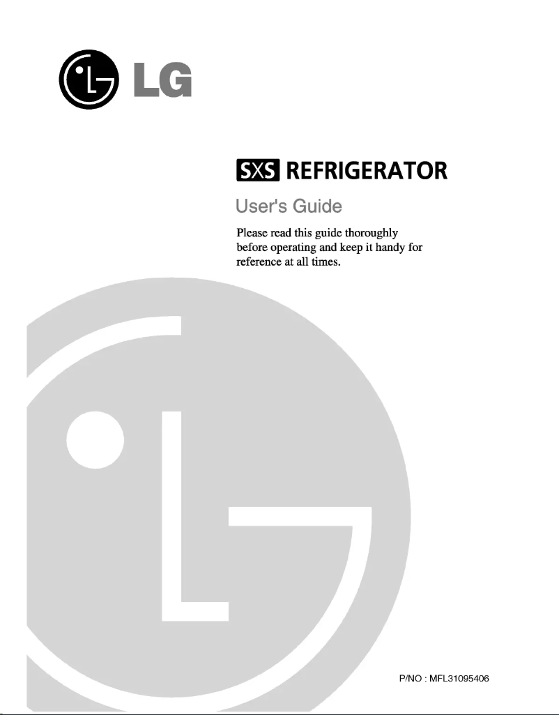 Page n°1 - Manuel utilisateur LG GR-P287STB