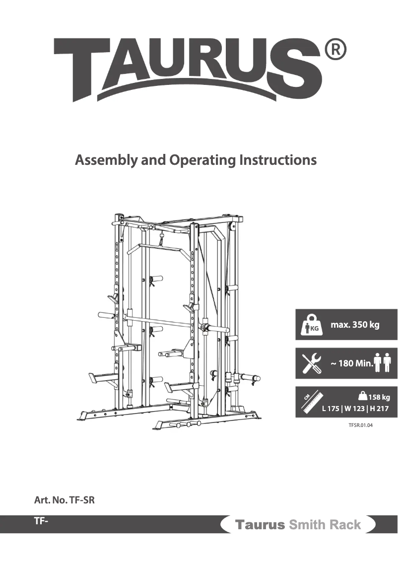 Imagen de la primera página del manual del dispositivo Smith Rack