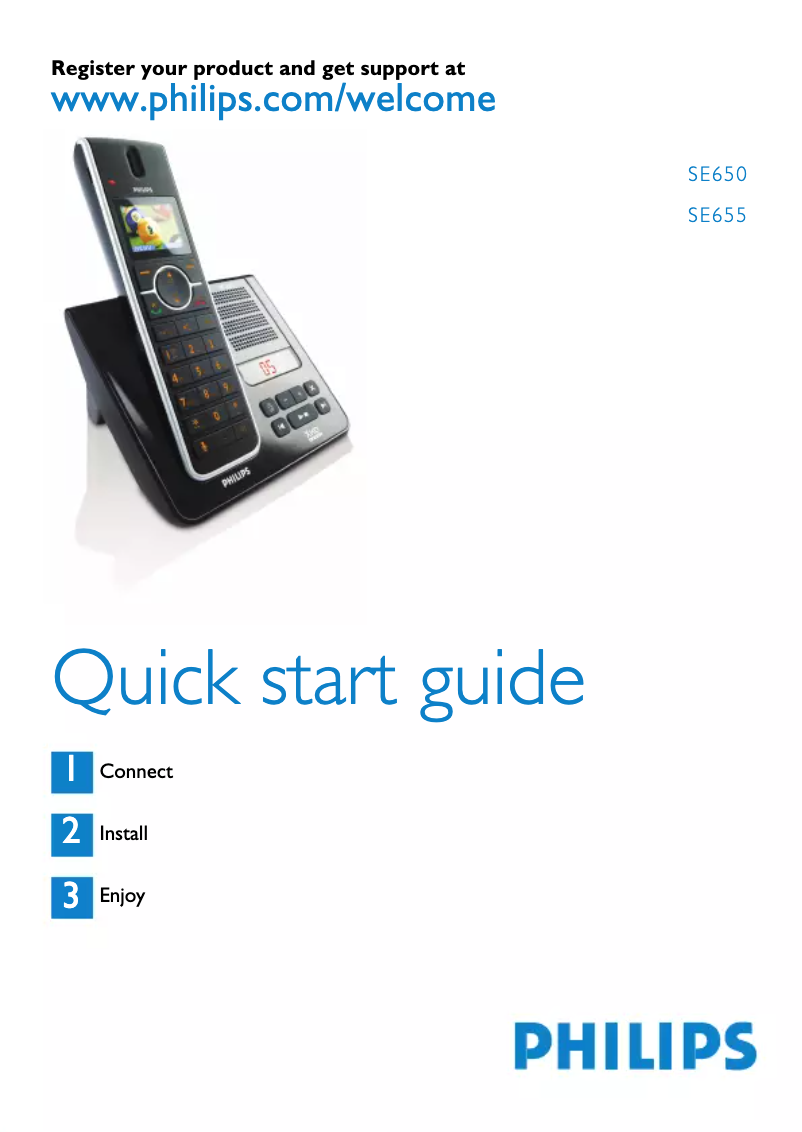 Page 1 of the manual Quick Start Guide Philips SE6553B