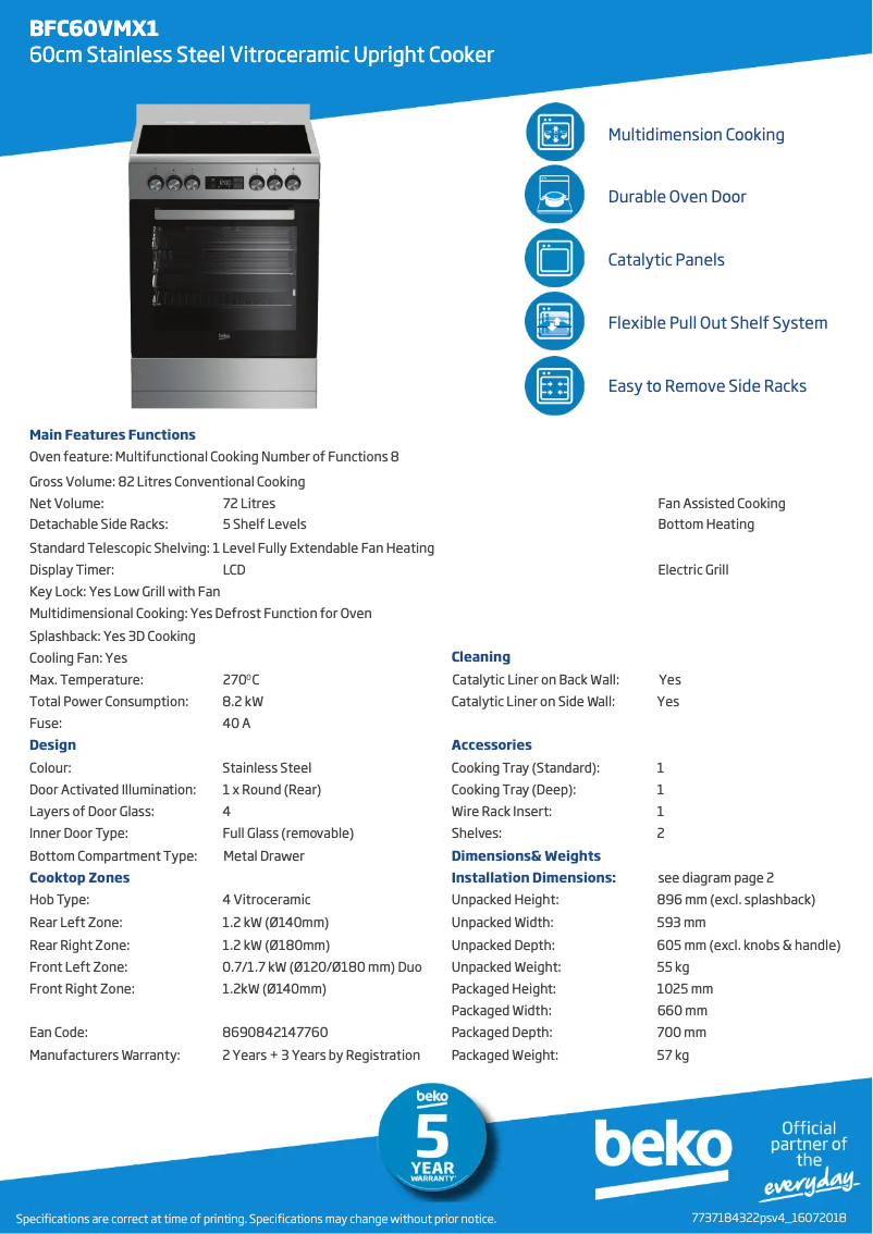 Image de la première page du manuel de l'appareil BFC60VMX1