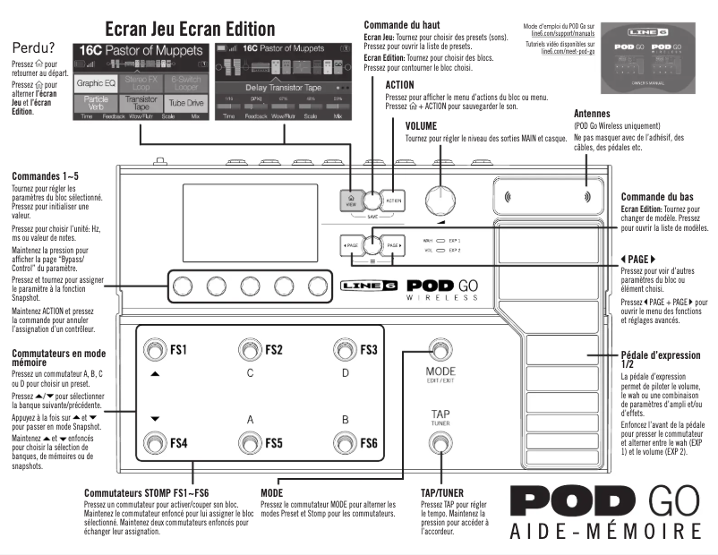 Image de la première page du manuel de l'appareil POD Go Wireless