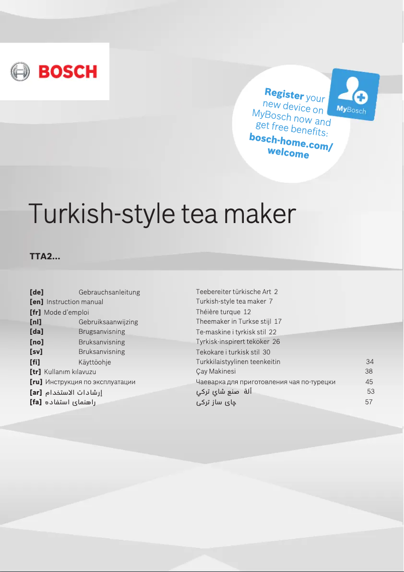 Page 1 of the manual User Manual Bosch TTA2010