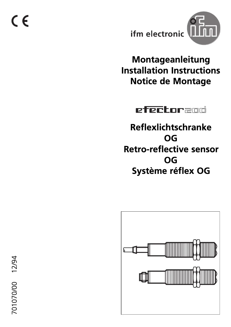 Page n°1 - Manuel utilisateur IFM OG5012