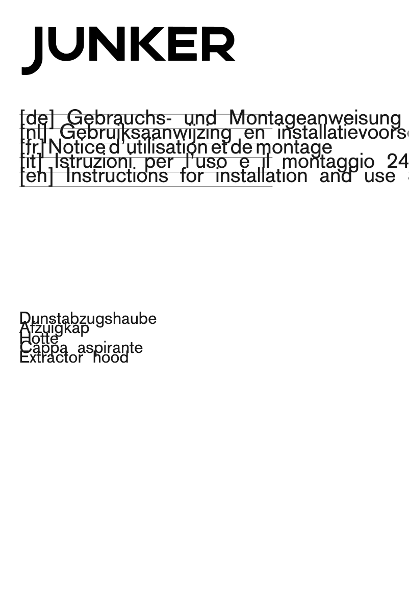 Page n°1 - Manuel utilisateur Junker JD36AB50