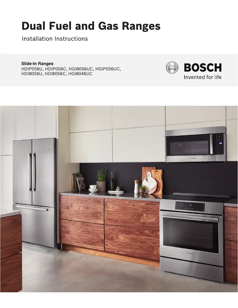 Página 1 del manual Guía de instalación Bosch HGI8056UC