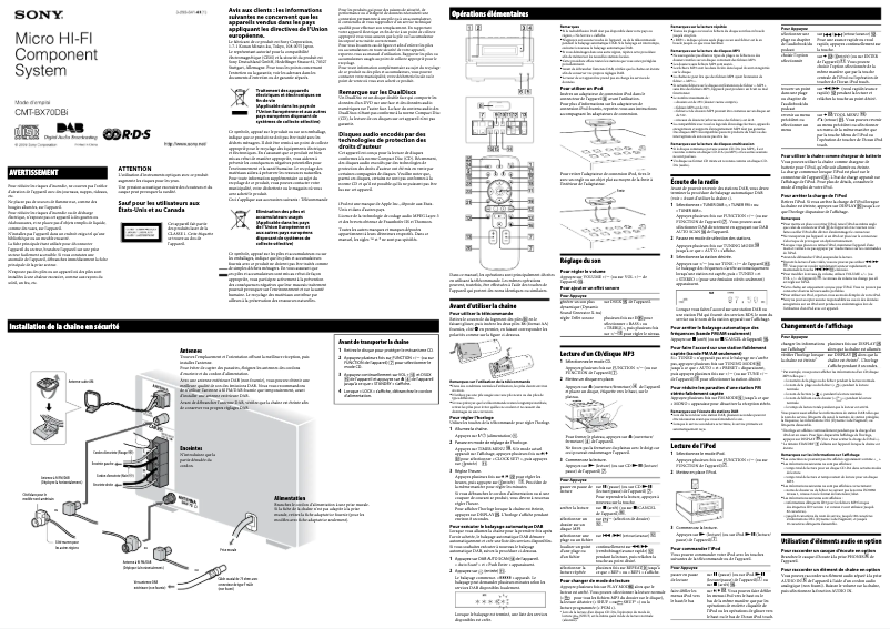 Image de la première page du manuel de l'appareil CMT-BX70DBi