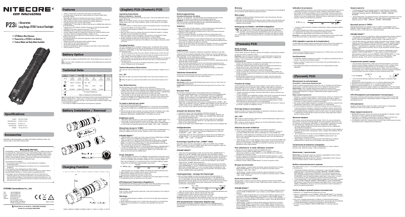 Página 1 del manual Manual de usuario Nitecore P23i