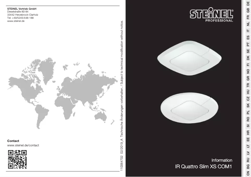 Página 1 del manual Manual de usuario Steinel IR Quattro Slim XS COM1