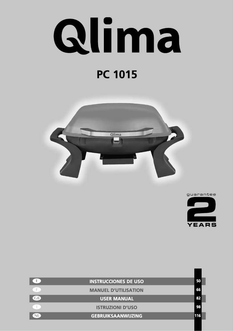 Page n°1 - Manuel utilisateur Qlima PC 1015