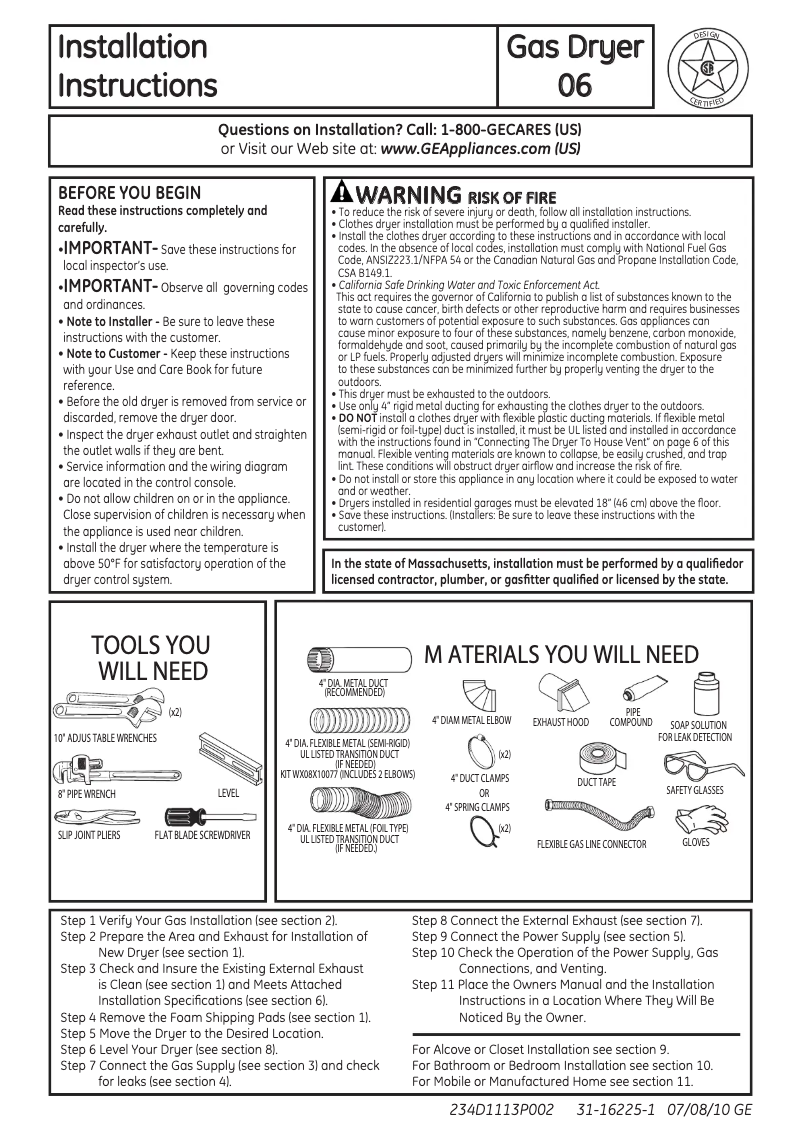 Image de la première page du manuel de l'appareil GTDP301GLWS