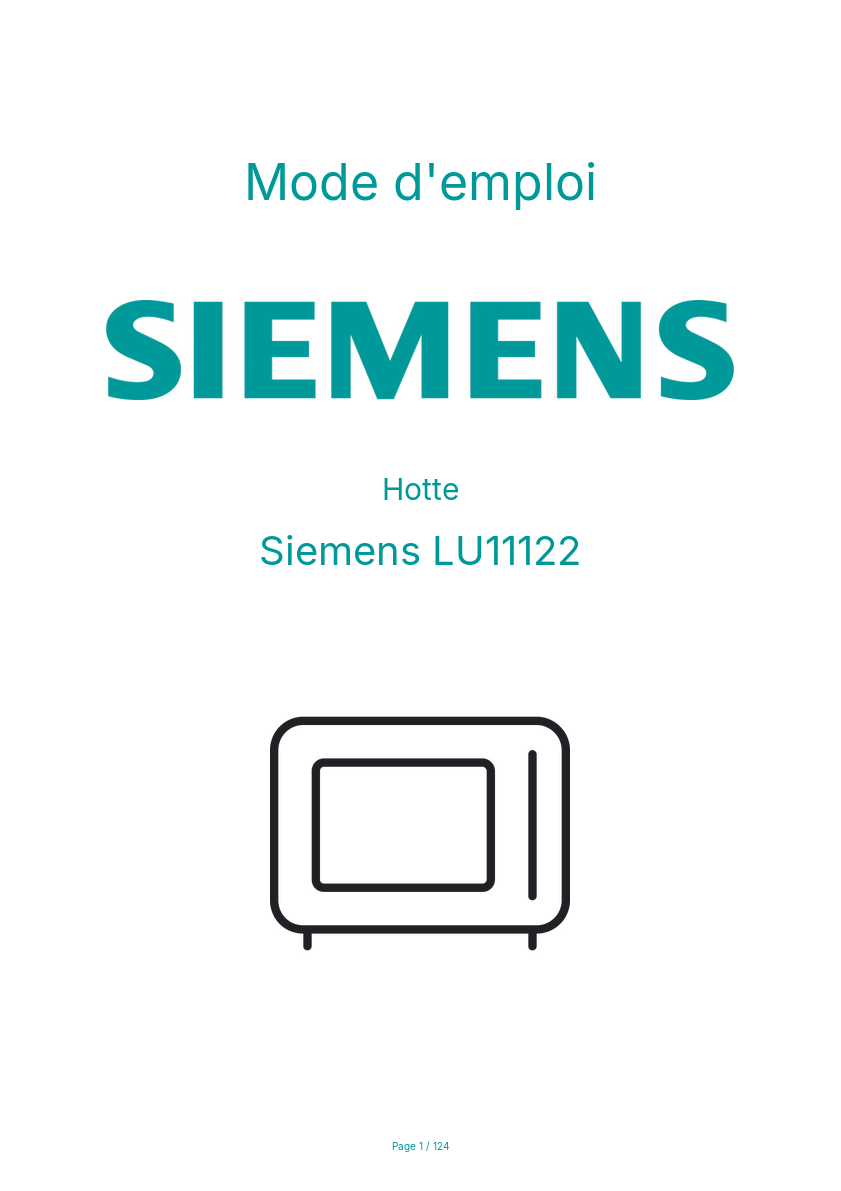 Page n°1 - Mode d'emploi Siemens LU11122