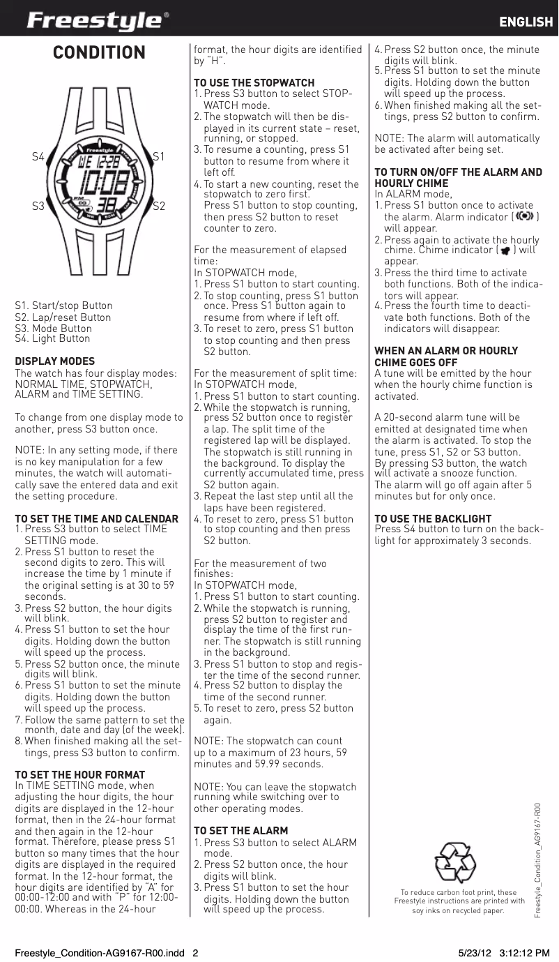 Image de la première page du manuel de l'appareil Condition