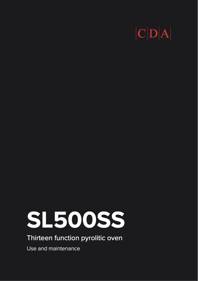 Page n°1 - Manuel utilisateur CDA SL500SS