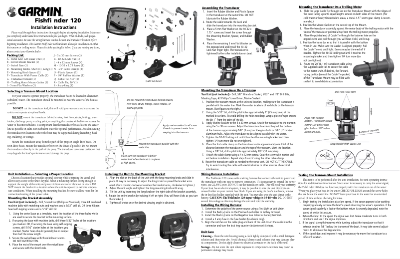 Page 1 de la notice Manuel utilisateur Garmin Fishfinder 120