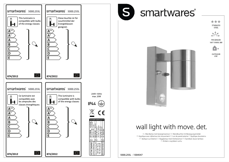 Page 1 de la notice Manuel utilisateur Smartwares 5000.255L