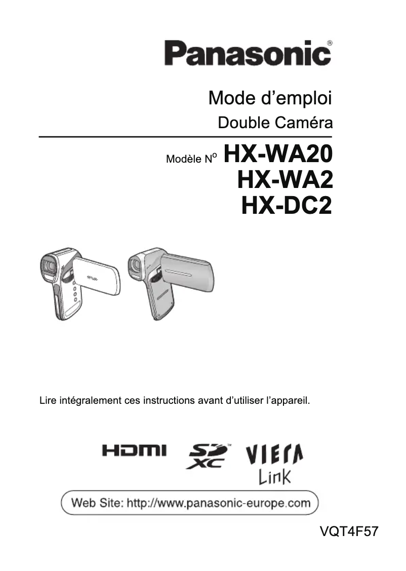 Page n°1 - Manuel utilisateur Panasonic HX-WA2