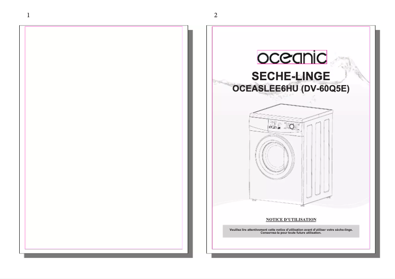 Image de la première page du manuel de l'appareil OCEASLEE6HU