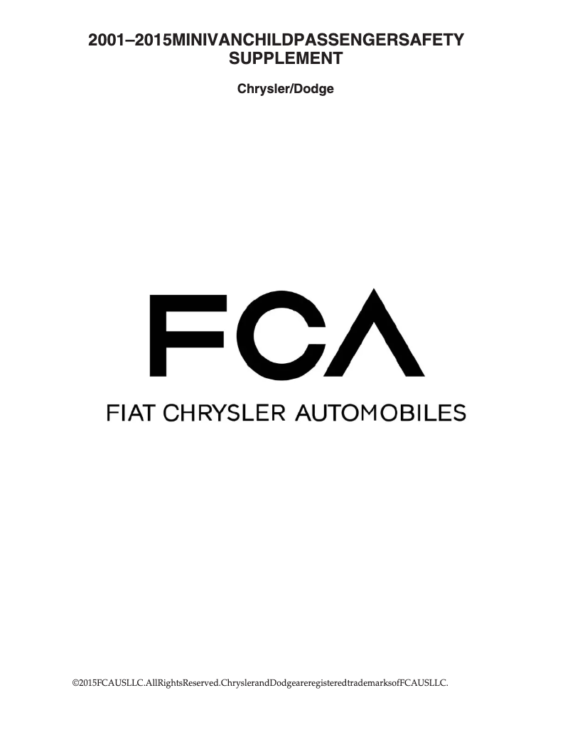 Page 1 de la notice Instructions de sécurité Dodge Sprinter (2006)