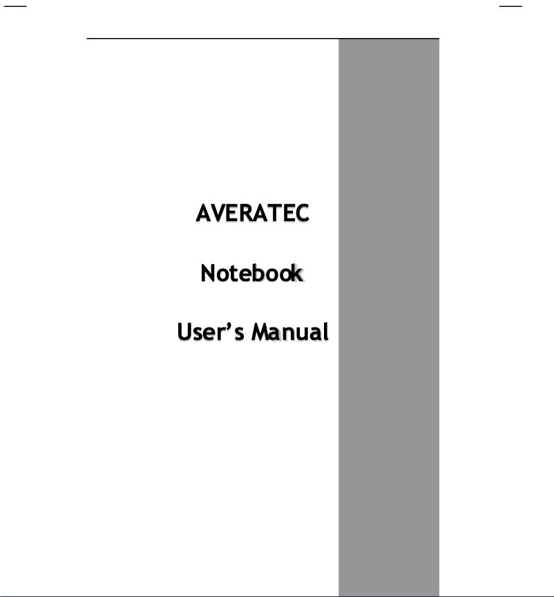 Page n°1 - Manuel utilisateur Averatec 3150HD