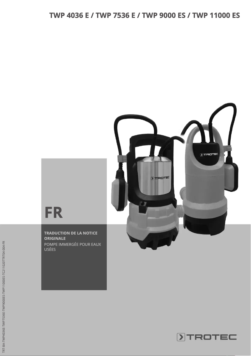 Image de la première page du manuel de l'appareil TWP 9000 ES