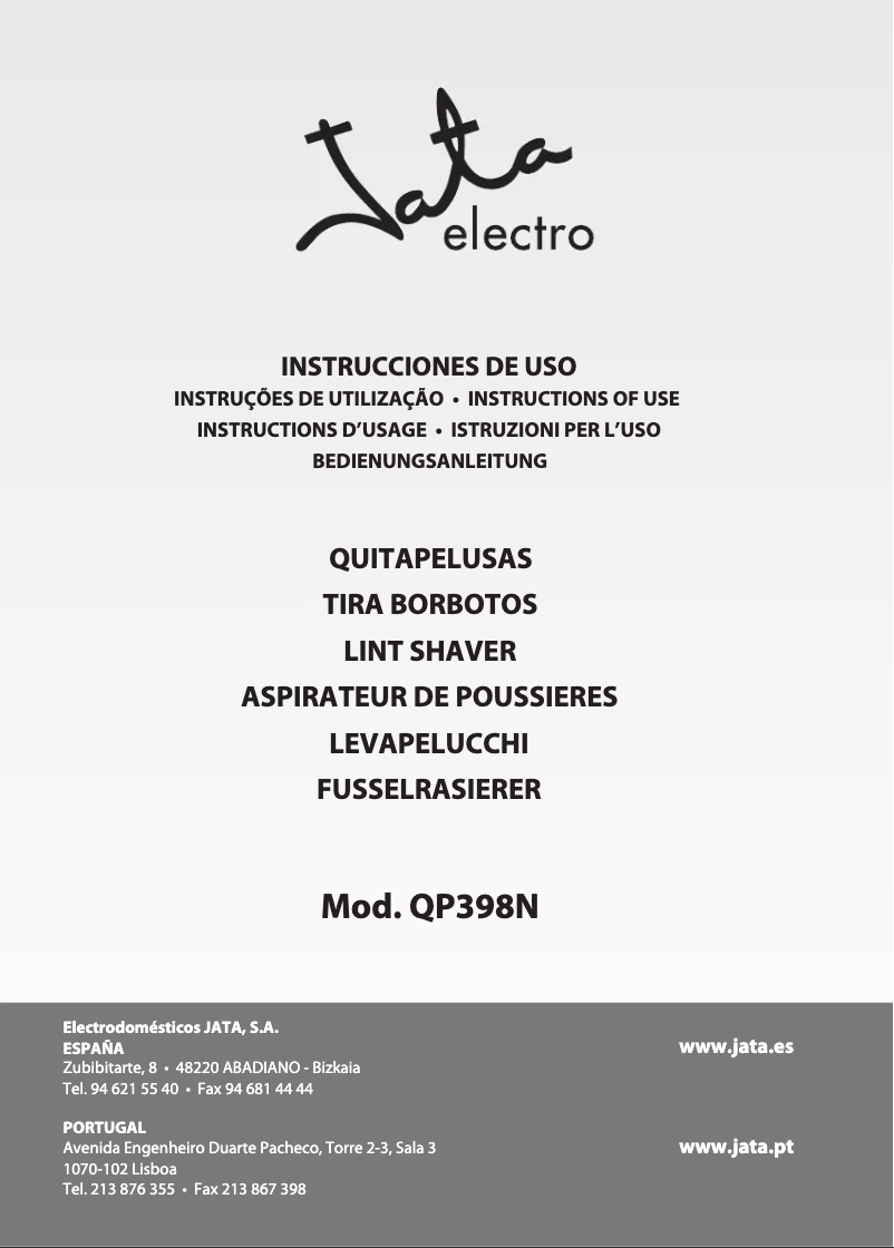 Image de la première page du manuel de l'appareil QP398N