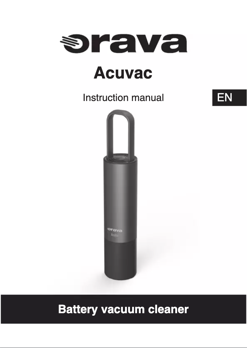 Image de la première page du manuel de l'appareil Acuvac