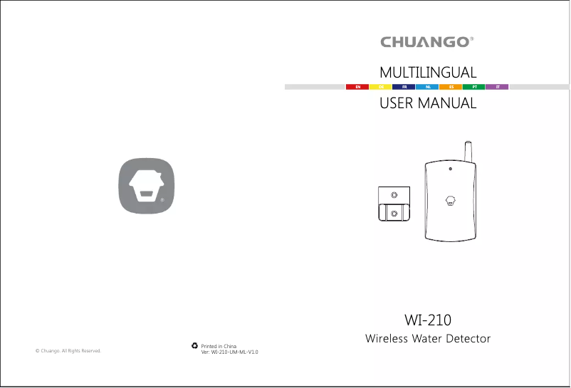 Page 1 de la notice Manuel utilisateur Chuango WI-210