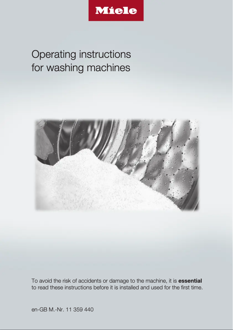 Page n°1 - Manuel utilisateur Miele WSD 123 WCS
