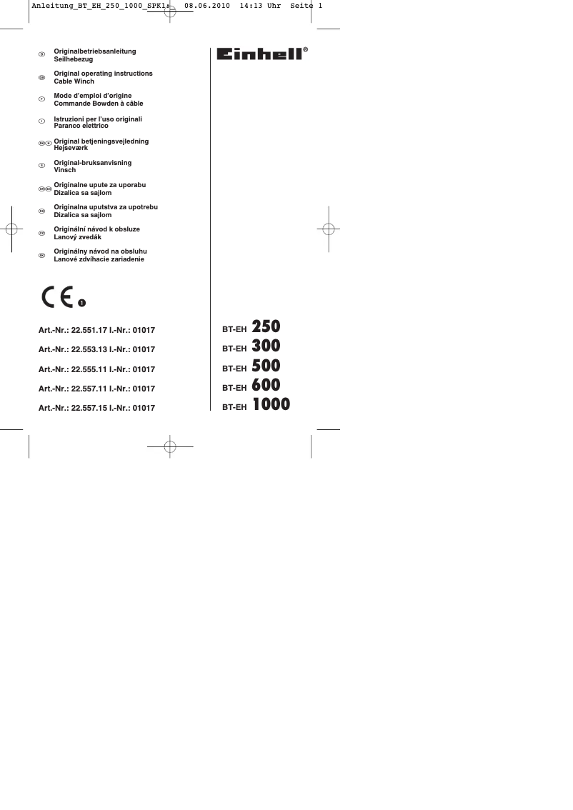 Page n°1 - Mode d'emploi Einhell BT-EH 600