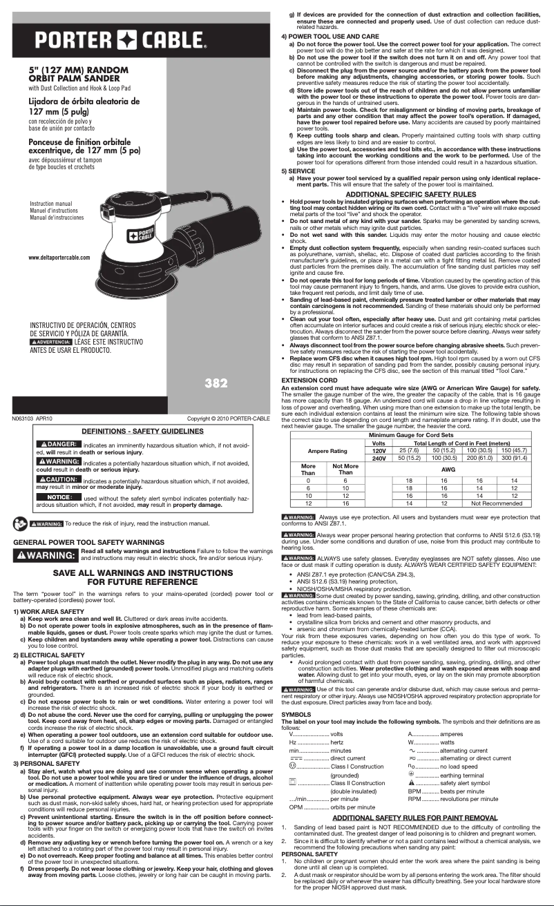 Image de la première page du manuel de l'appareil 382