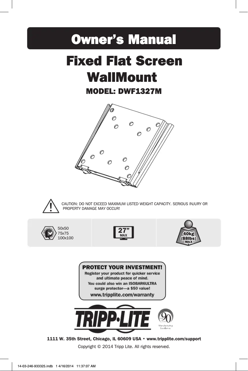 Imagen de la primera página del manual del dispositivo DWF1327M