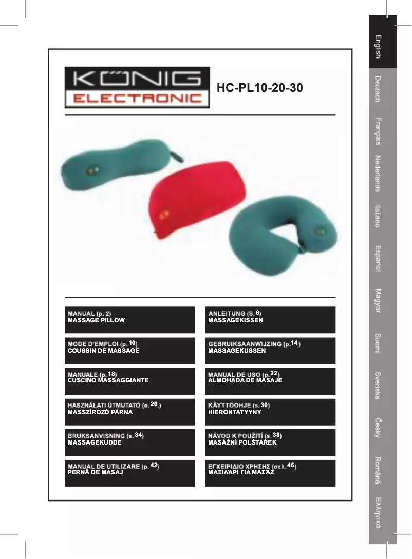 Page n°1 - Manuel utilisateur Konig HC-PL10