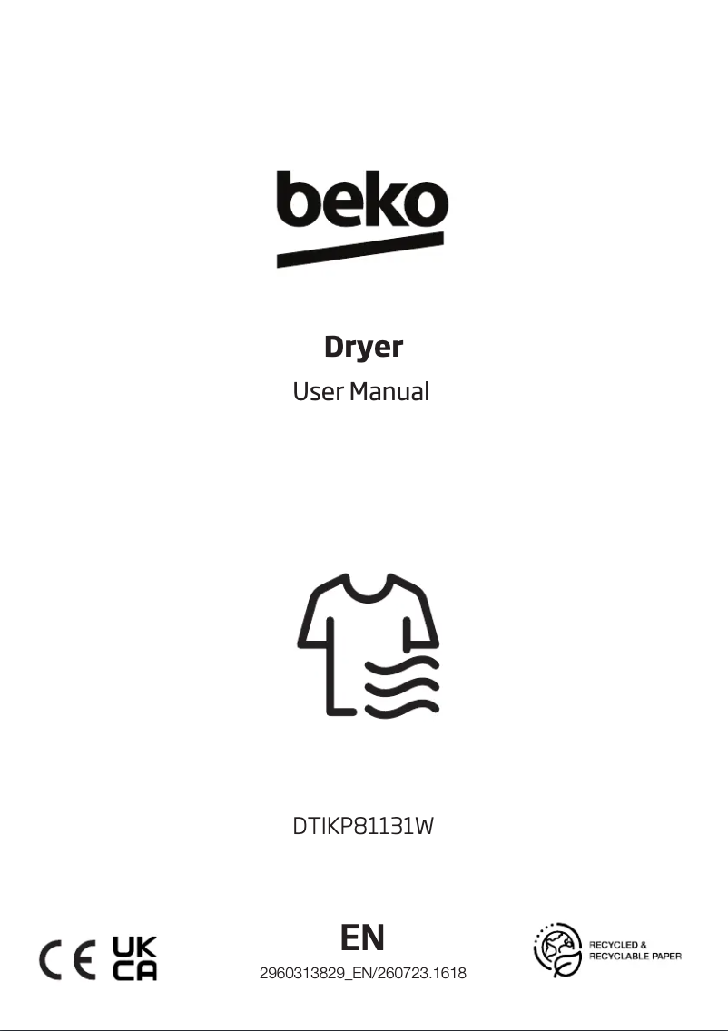 Page 1 de la notice Manuel utilisateur Beko DTIKP81131W