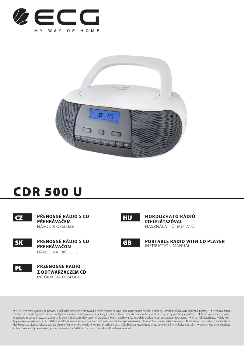 Image de la première page du manuel de l'appareil CDR 500