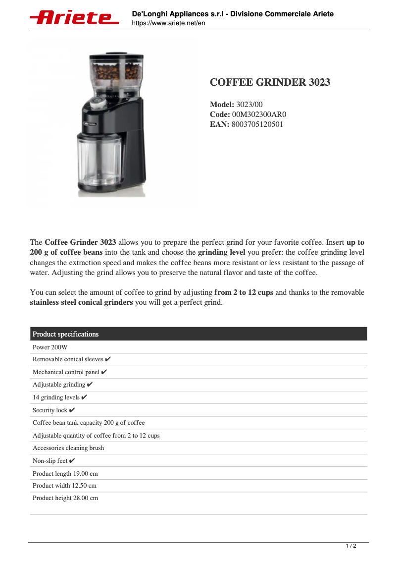 Image de la première page du manuel de l'appareil 3023