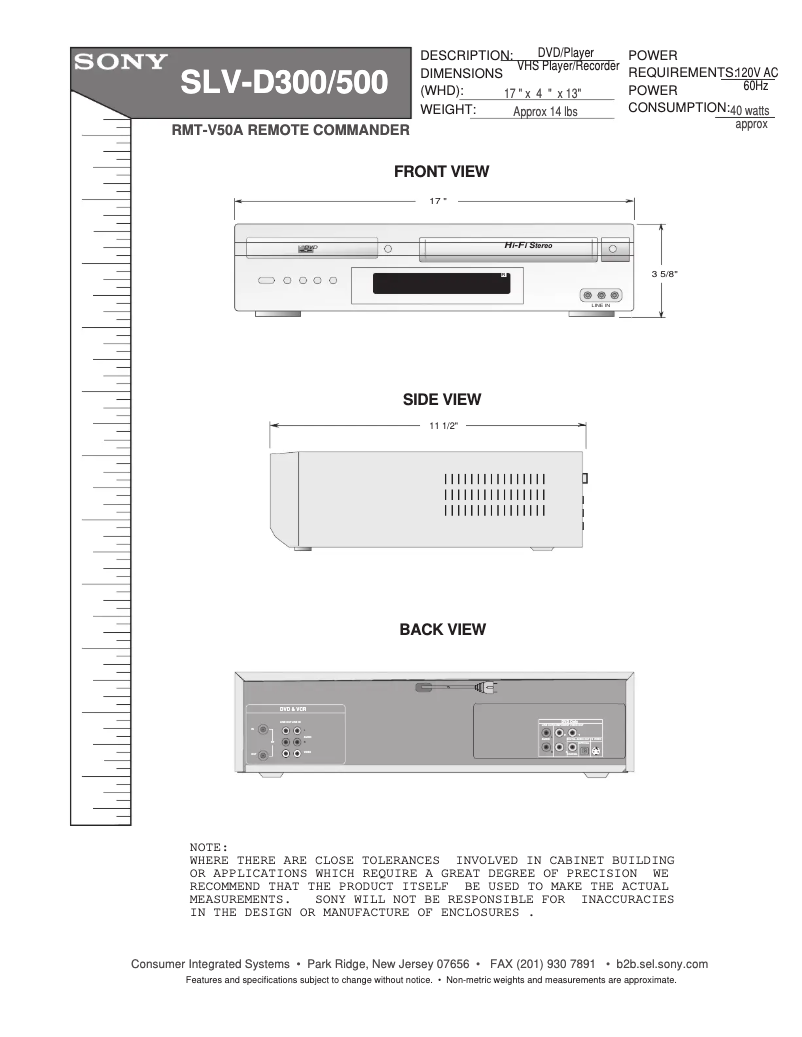 Page 1 de la notice Guide d'installation Sony SLV-D300P