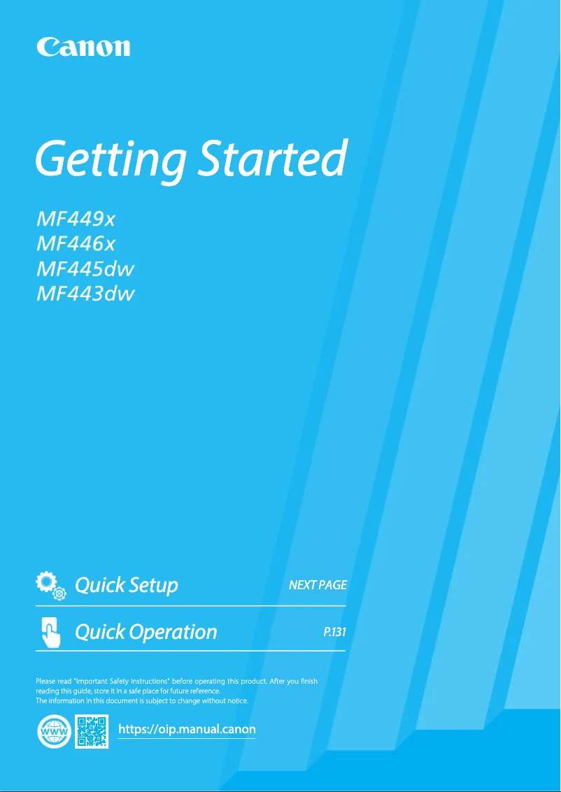 Page n°1 - Manuel utilisateur Canon i-SENSYS MF446x